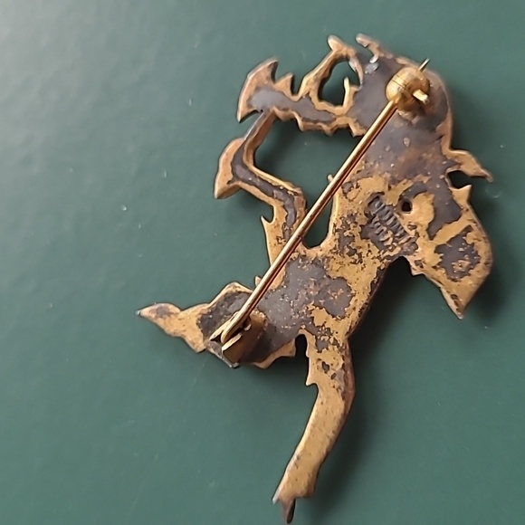 Rare Vintage 1940's Siam Ramasoon Thunder god Pin Brooch! Colored, Cute, COOL! - Picture 4 of 8